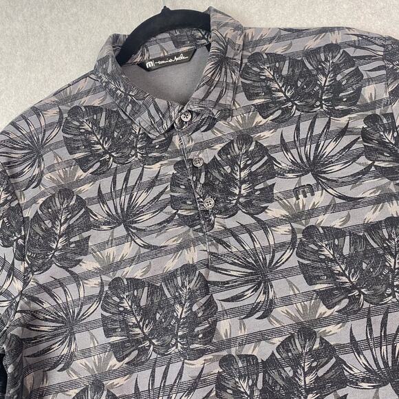 Travis Mathew Mens L Big Snow Golf Polo Shirt Floral All Over Print Cotton Blend - Picture 3 of 6